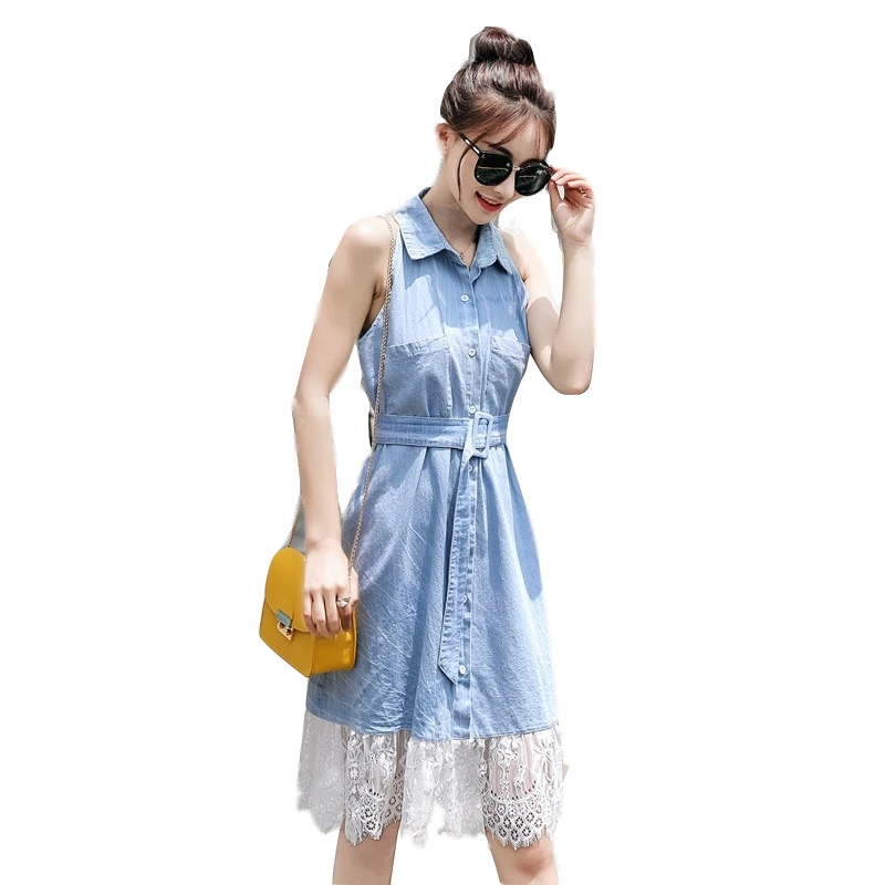 

2019 New Washing Jean Dress Mother Daughter Dress Happy Family Matching Dress Mom Daughter Clothing Summer A Line Dress
