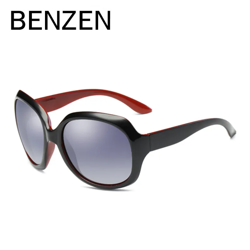 

BENZEN Sunglasses Women Classic Vintage Polarized Sun Glasses Female Oversized Ladies Eyewear Black With Case B6088