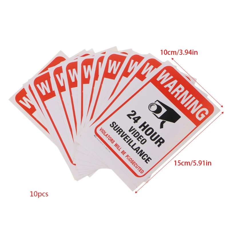 

10pcs/lot Waterproof PVC CCTV Video Surveillance Security Sticker Warning Signs Drop Shipping Support