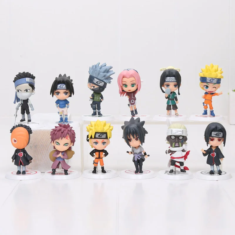 

6pcs/set 2.8" Japan Anime Naruto figure Naruto Sakura kakashi sasuke haku Zabuza Q version naruto action figure Model Toy