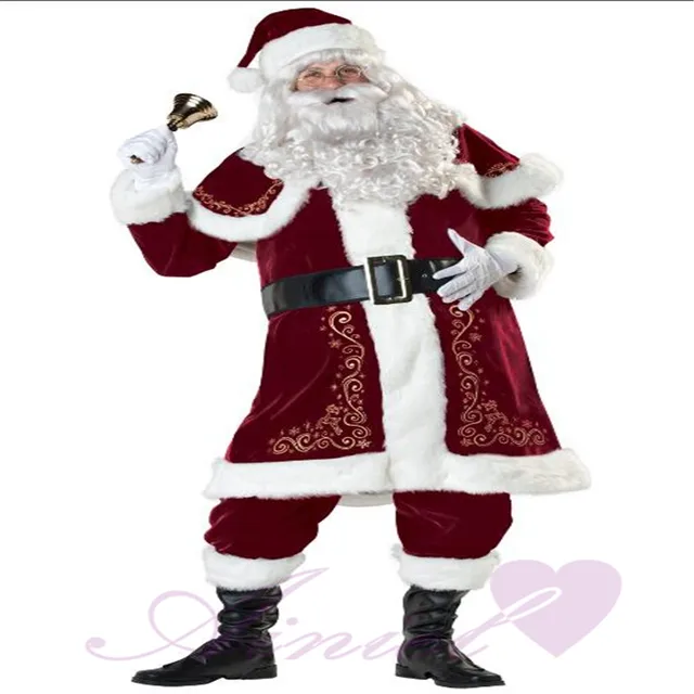 Mens Adult Santa Claus Father Christmas Costumes Suit Xmas Gift Mens Adult Santa Claus Father Christmas Costumes Suit Xmas Gift Uniform Outfit Cosplay Costumes - Mens Adult Santa Claus Father Christmas Costumes Suit Xmas Gift