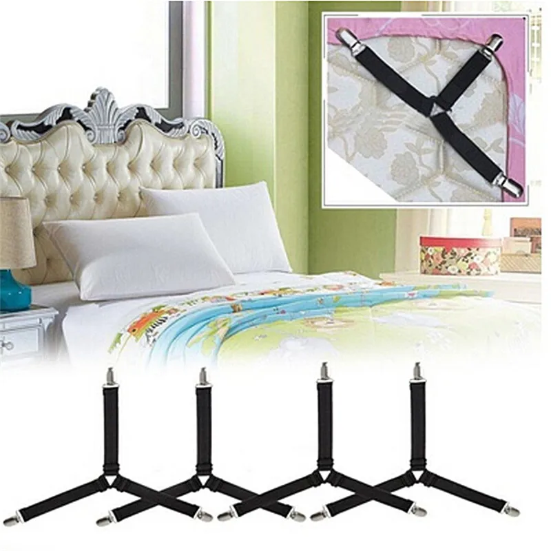 

2pcsTriangle Suspender Holder Bed Mattress Sheet Straps Clips Grippers Fasteners Fashion
