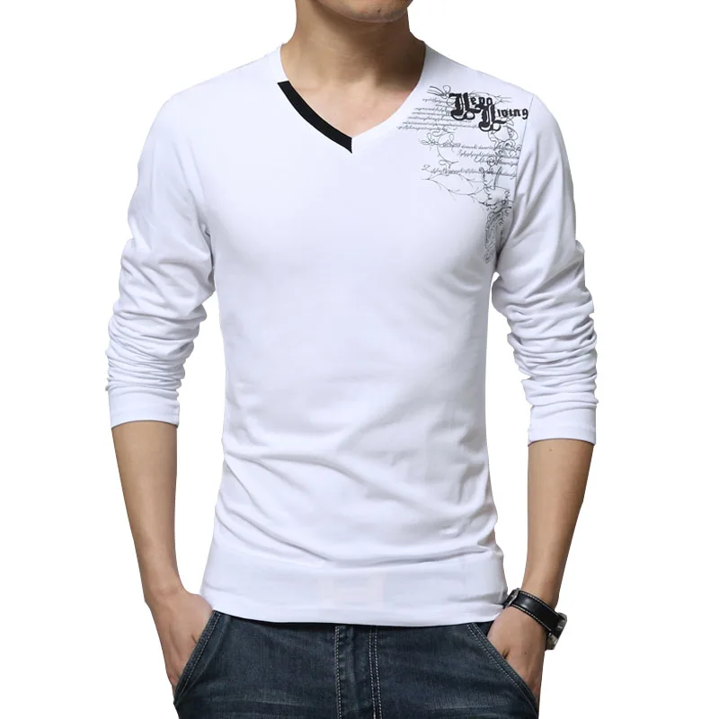 T Shirt Men Long Sleeve New Fashion 2016 Print Spring Men s Brand Clothing Casual Slim