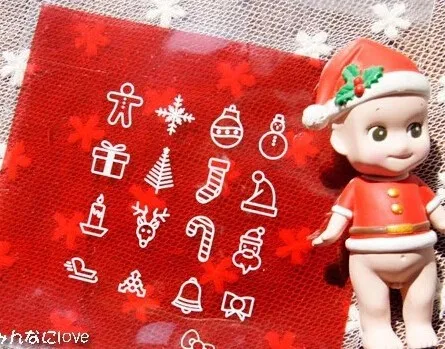 Красный Рождественский элемент украшения серии красный конфеты мешок DIY самоклеющиеся десерт печенья пакет сумки