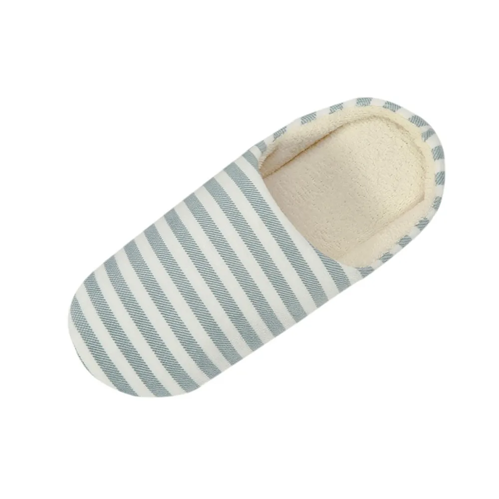 Sleeper#501 NEW Women Men Warm Striped Slipper Indoors Anti-slip Winter House Shoes casual home ladies hot Free Shipping - Цвет: Green