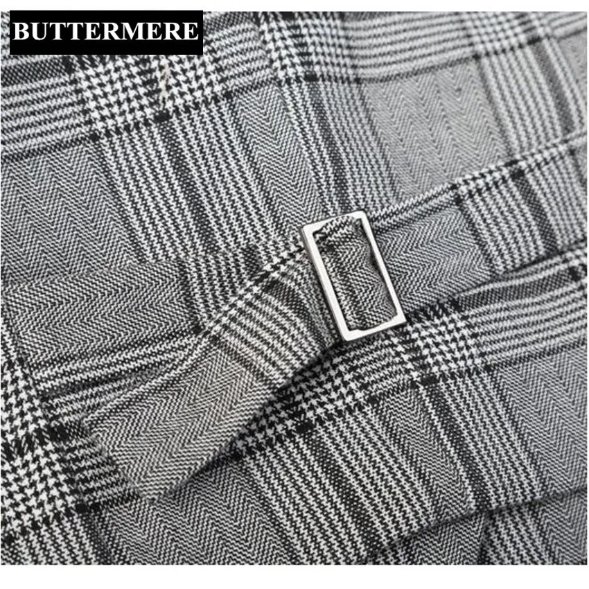 BUTTERMERE Brand Clothing Women'S Vest Suit Ladies Plaid Vest Working Styles Coffee Spring Waistcoat Fashion V Neck Chalecos BUTTERMERE Brand Clothing Women'S Vest Suit Ladies Plaid Vest Working Styles Coffee Spring Waistcoat Fashion V Neck Chalecos