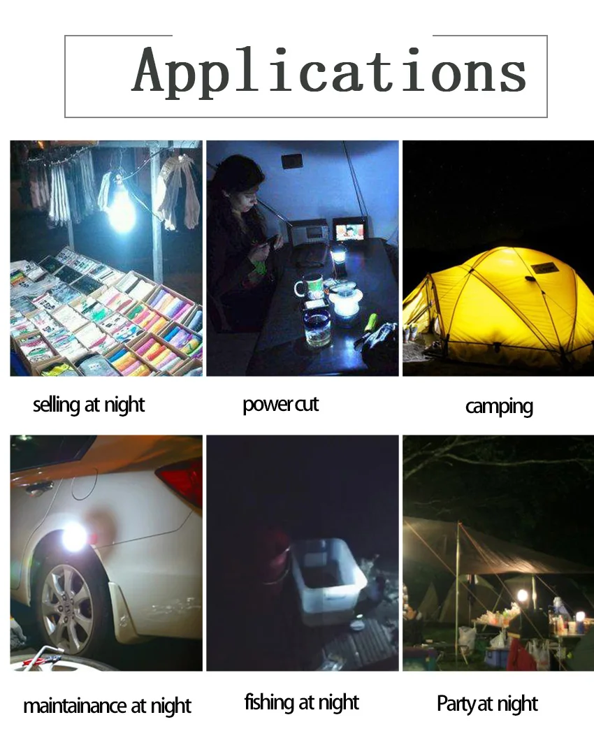 USB Rechargeable LED Bulb Light 110V 220V 10W 20W 30W 40W Smart Emergency Lamp Outdoor Lighting for Fishing Camp  (11)