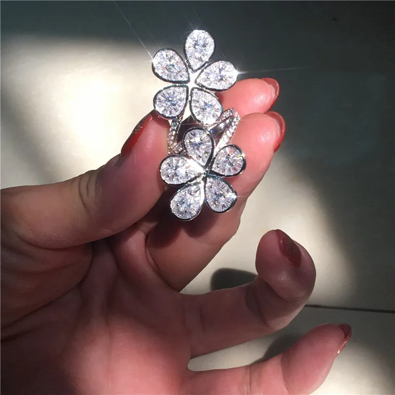 Choucong, 8 стилей, массивное роскошное кольцо, 5А, циркон, 925 пробы, серебро, уникальное обручальное кольцо, кольца для женщин, вечерние ювелирные изделия - Цвет основного камня: Style 4