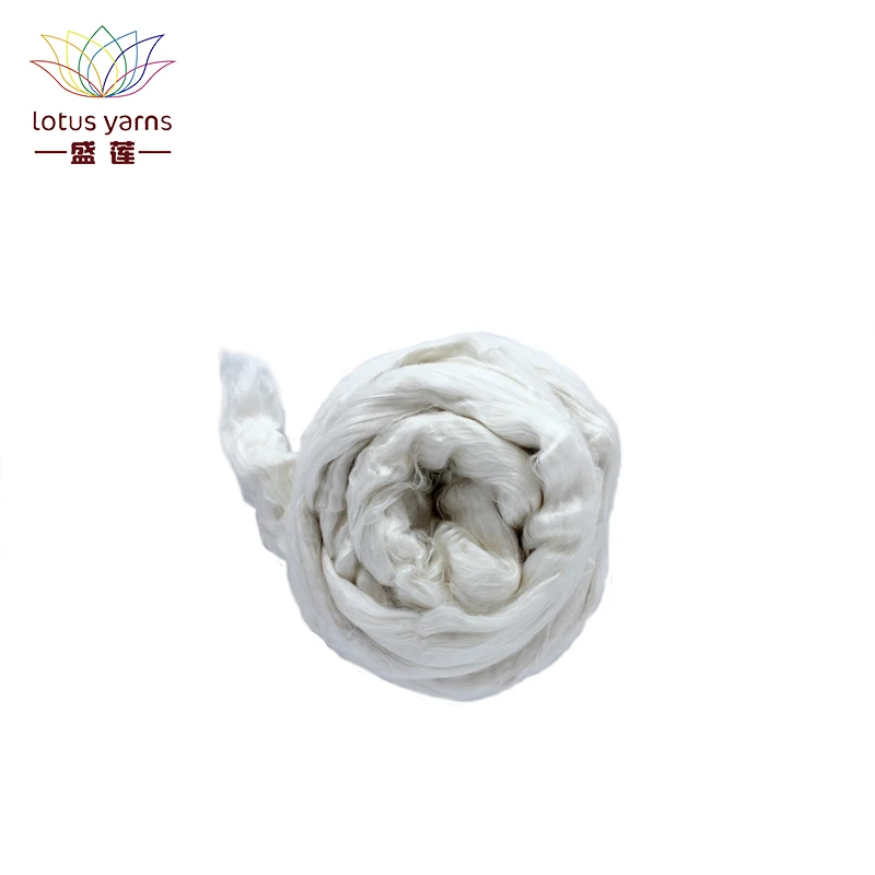 

Lotus Yarns Silk Roving Yarn natural Silk Fiber hand knitting DIY crochet