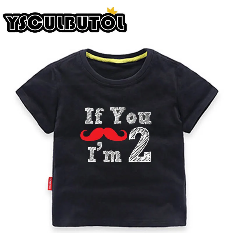 YSCULBUTOL/футболка для девочек на второй день рождения, 2 года, рубашка для маленьких девочек, футболка на день рождения, рубашка на два года, футболка для малыша на два года - Цвет: Золотой