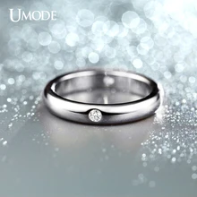 UMODE Bijoux Femme 4pcs AAA CZ Wedding Bands Rings For Women Fashion Jewelry Wholesale Rhodium plated Ring AJR0139B