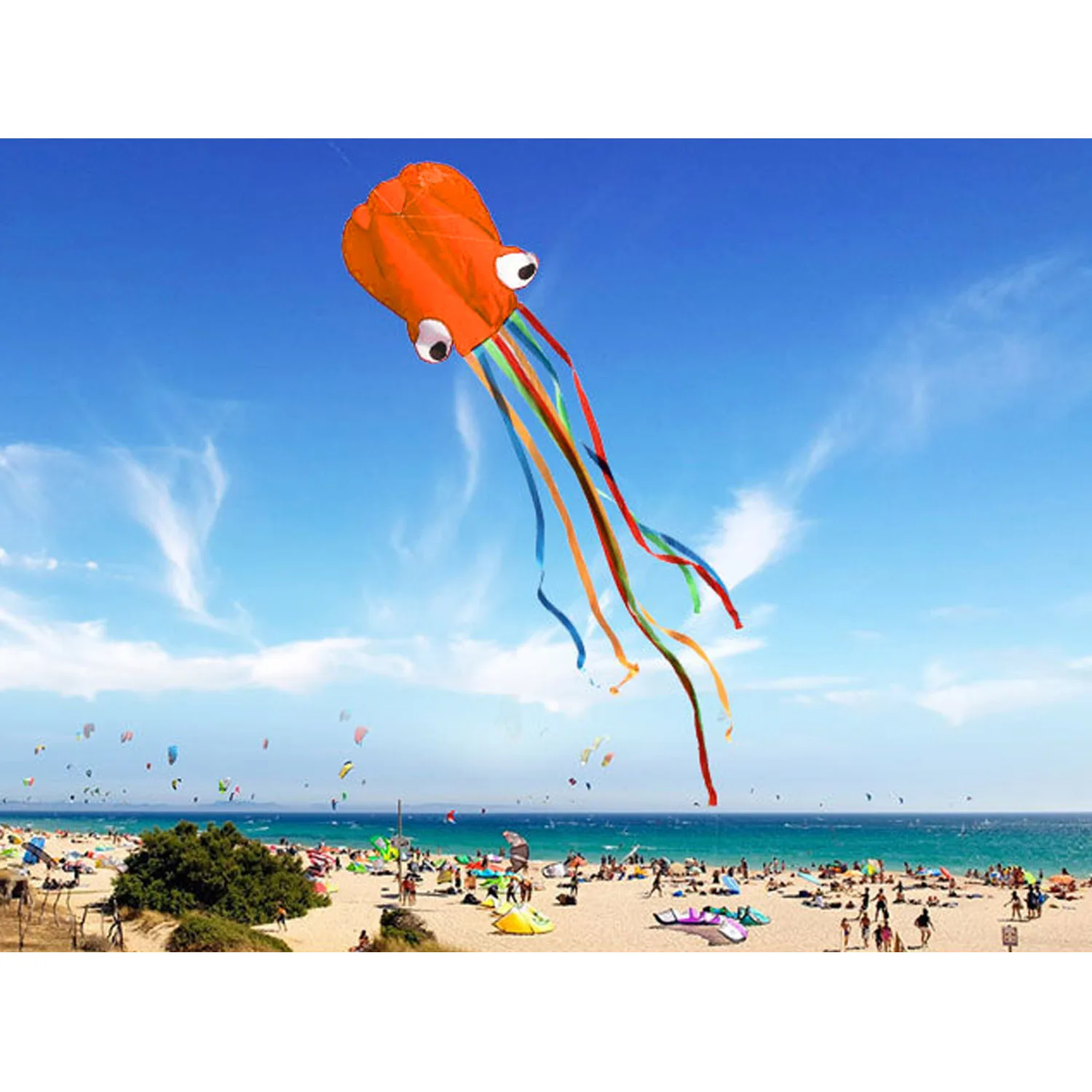 4 м 13ft длина большой мягкий забавный мультфильм рыба Осьминог Кайт складной надувной с 30 Летающий строка для спорта на открытом воздухе