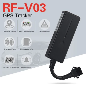 

Super Mini Vehicle Car GPS Tracker RF-V03 GPS Motorcycle Locator Work Voltage 12-72V Rastreador Veicular Cut-off Power Remotely