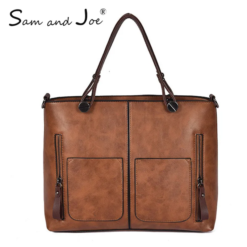 

Vintage PU Leather Women Handbags Designer Fashion Casual Messenger Bag Large Capacity Lady Shoulder Bag