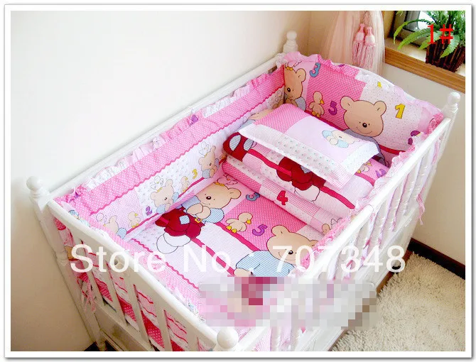 Free Shipping 100 Cotton Kids Crib Bedding Baby Girl Beautiful