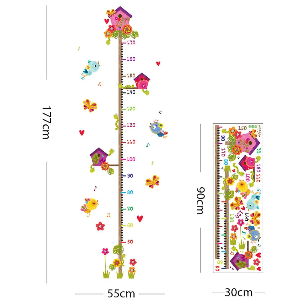 Обои стикер счастливый съемный водонепроницаемый мультфильм животных дом измерения высоты стены стикеры для детских комнат L0604