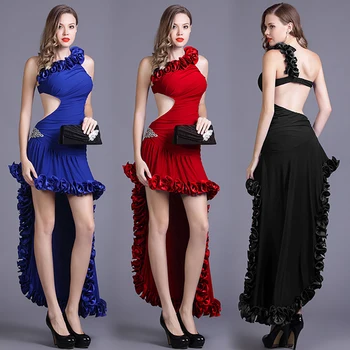 

Sexy Backless Latin Dance Dress For Women/Adult Comfort Latin Salsa Standard Ballroom Dance Performance Stage Swing Suits W1189