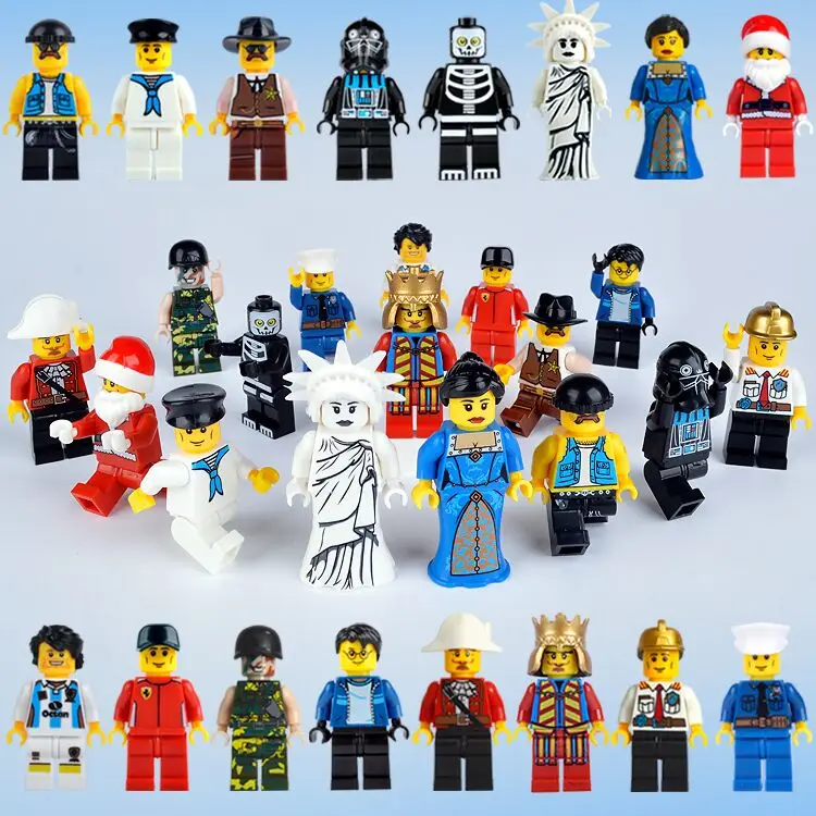 

Cartoon Figure Single Sale Blocks Kids Toys Statue Of Liberty, Messi, King, Prisoner, Trooper,Solider, Cateran,