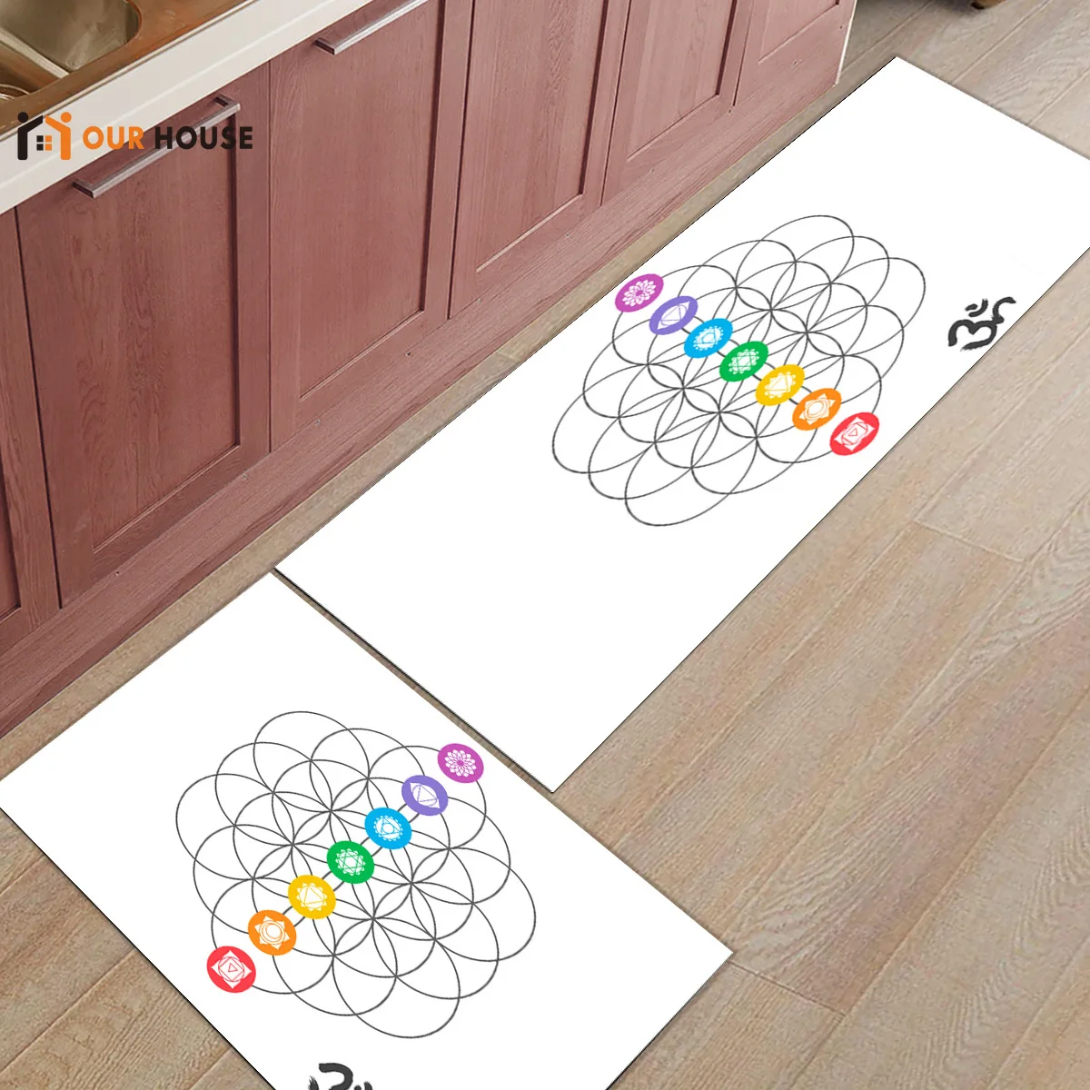 

Ourhouse Gradient Toned Chakra Centers Spiritual Power Universe Harmony Religious Dirt Debris Mud Trapper Boot Shoes Scraper