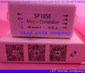 

SP105E Magic Controller Bluetooth 4.0 DC5-24V 2048 Pixels for WS2811 2812 2801 6803 IC LED Strip Support IOS / Android APP