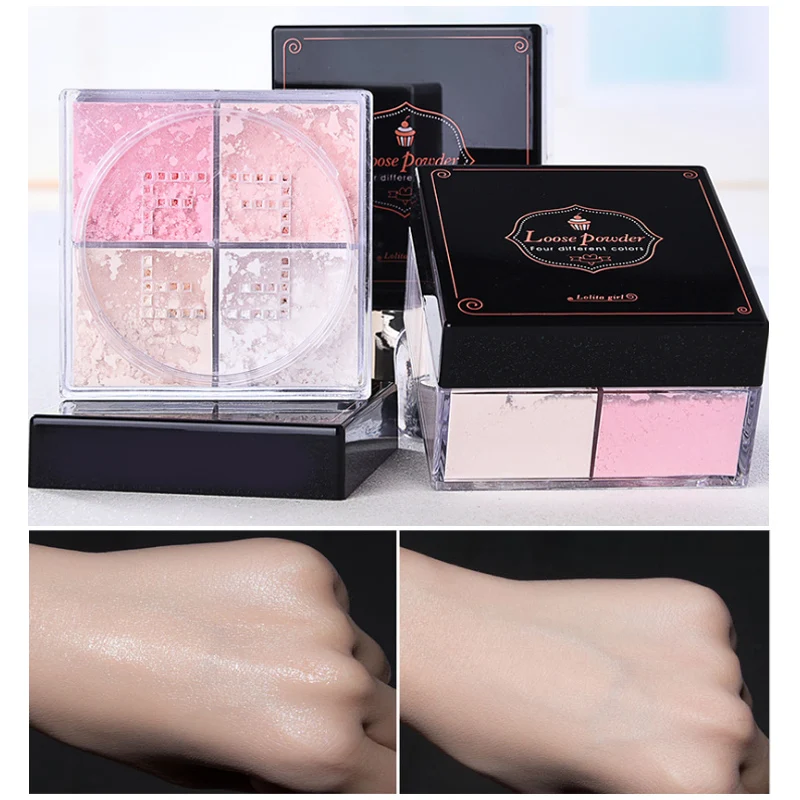 

4 Colors Makeup Loose Powder Face Matte Concealer Foundation Setting Powder Cosmetic Set