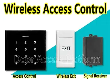 

Wireless Access Controller Kit Touchable keypad/pin-code+MF IC card 13.56MHz card reader+No cable exit button+transfer signals
