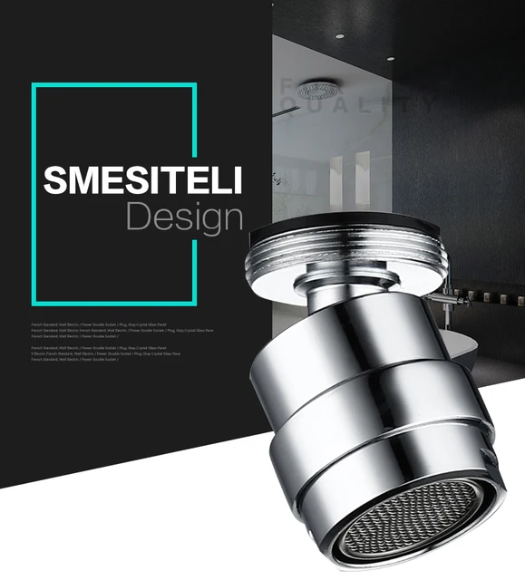 Smesiteli — Robinet pivotant à 360 degrés, buse équipée d'un filtre mousseur/aérateur,  permet de réaliser des économie d'eau, convient à la salle de bain, un  bidet et à la cuisine, accessoires en maille