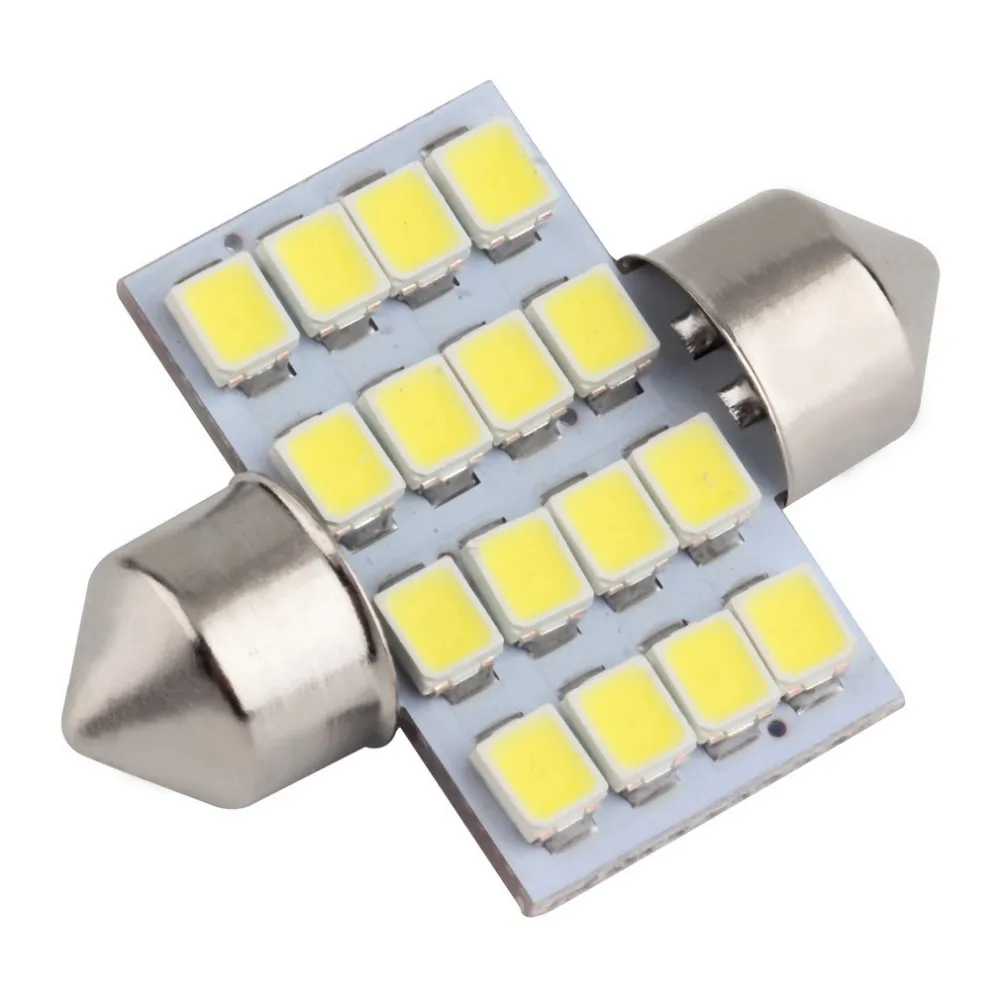 Светодиодсветодиодный лампа 16 SMD 1210 31 мм для автомобиля теплый белый свет