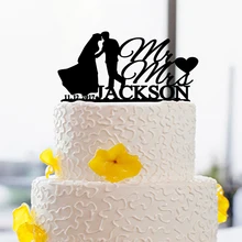 Love Cake Topper for Bride And Groom Wedding With Date and Name Design Unique Cake Toppers Custom
