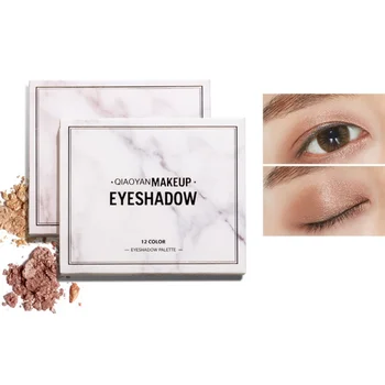 

Brand Nude Shining Eyeshadow Palette Makeup Glitter Pigment Smoky Marble Eye Shadow Beginners Waterproof 12 Color