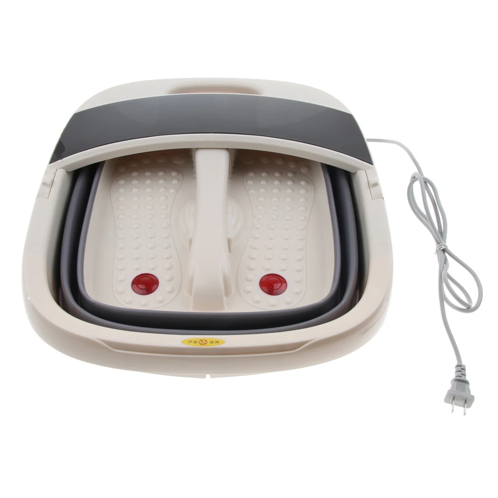  Foldable Electric Foot Bath Tub Bucket Basin Massager With Heat US Plug