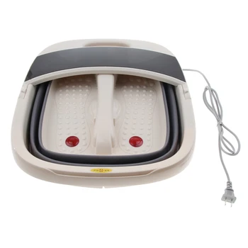 

Foldable Electric Foot Bath Tub Bucket Basin Massager With Heat US Plug