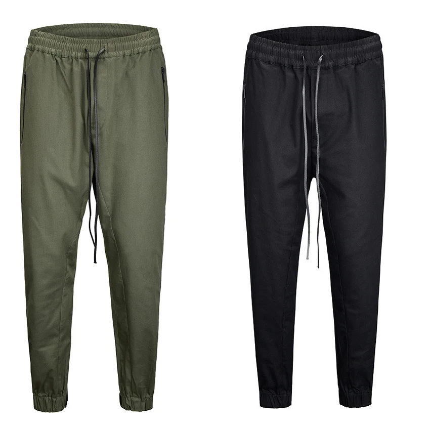 Men's Leisure Hip Hop Pants Spring and Summer Solid Hipster Long Pants Male Trousers Zipper Streetwear Pants Men Pants