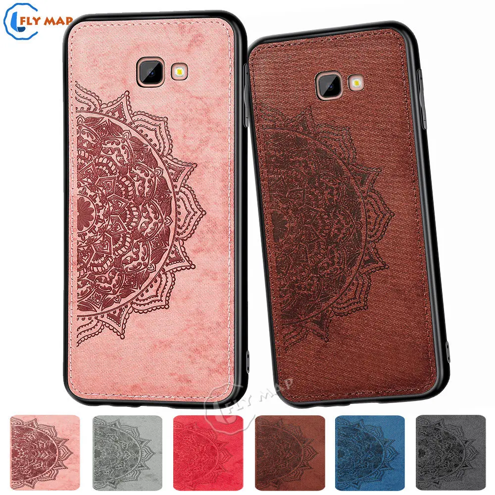 Fabric Canvas Silicon Phone Case for Samsung Galaxy J4 Plus J415F J415FN/DS SM-J415F SM-J415FN/DS Cloth Texture Protective Cover |