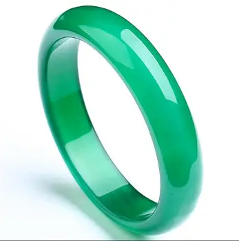 

Fine Jewelry Elegant Fashion Natural Green Agate Bracelet Bangle Hand Catenary Free Shipping