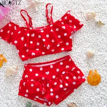 Новинка года; детский купальный костюм; милый костюм с волнистым узором; купальник из двух предметов для девочек