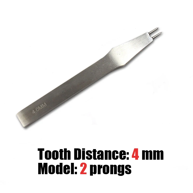 4mm-2prongs 1 шт. прочный кожаный перфоратор для шитья, штамповочные инструменты, Дыроколы, набор для рукоделия из кожи, 2/7 Зубцов, круглые долота - Цвет: 4mm-2prongs