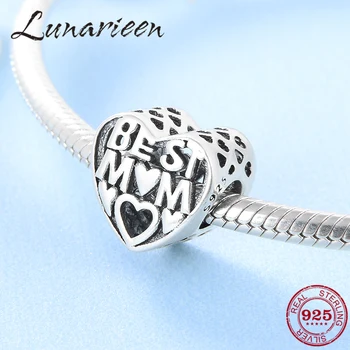 

New 925 Sterling Silver Heart shaped fashion letters hollowed out love beads Fit Original europeu Charm Bracelet Jewelry making
