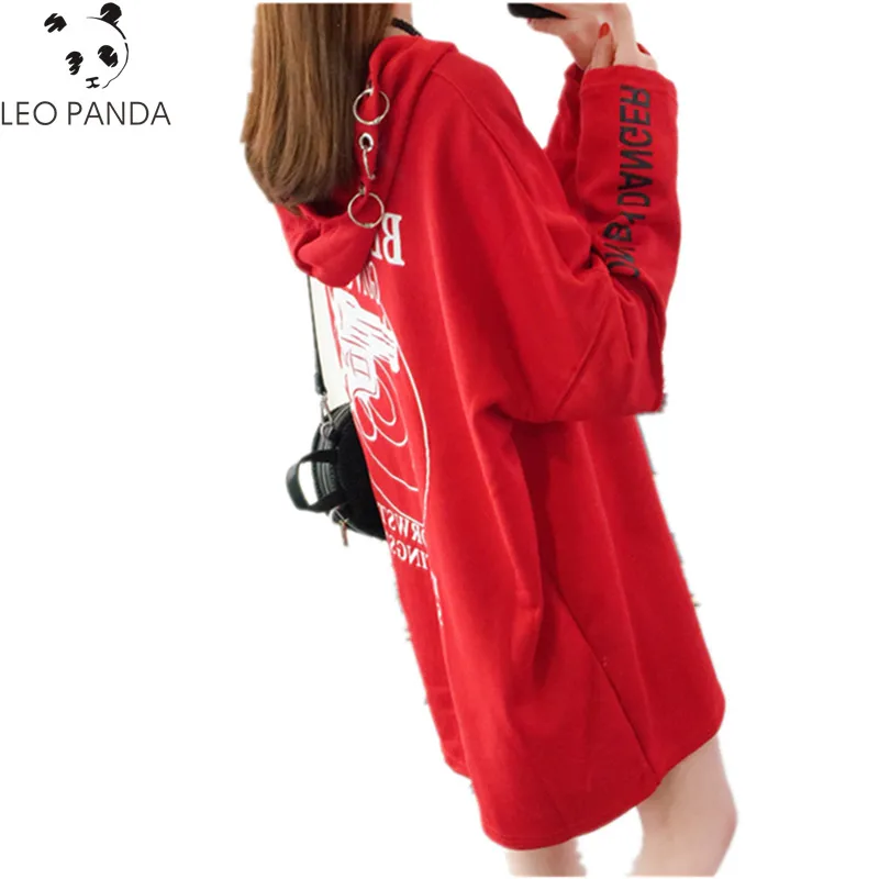 Qlychee Cartoon Flame Letter Print Women Sweatshirt Round