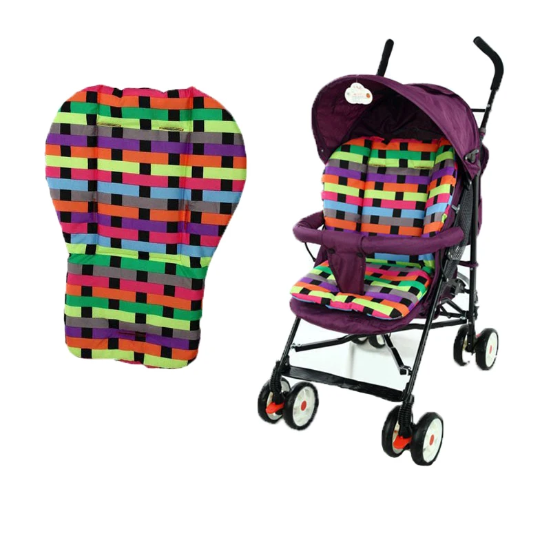 Хлопковый Матрасик в коляску, подушка для сиденья в клетку для коляски, детские кресла, аксессуары для колясок, клетчатый дизайн