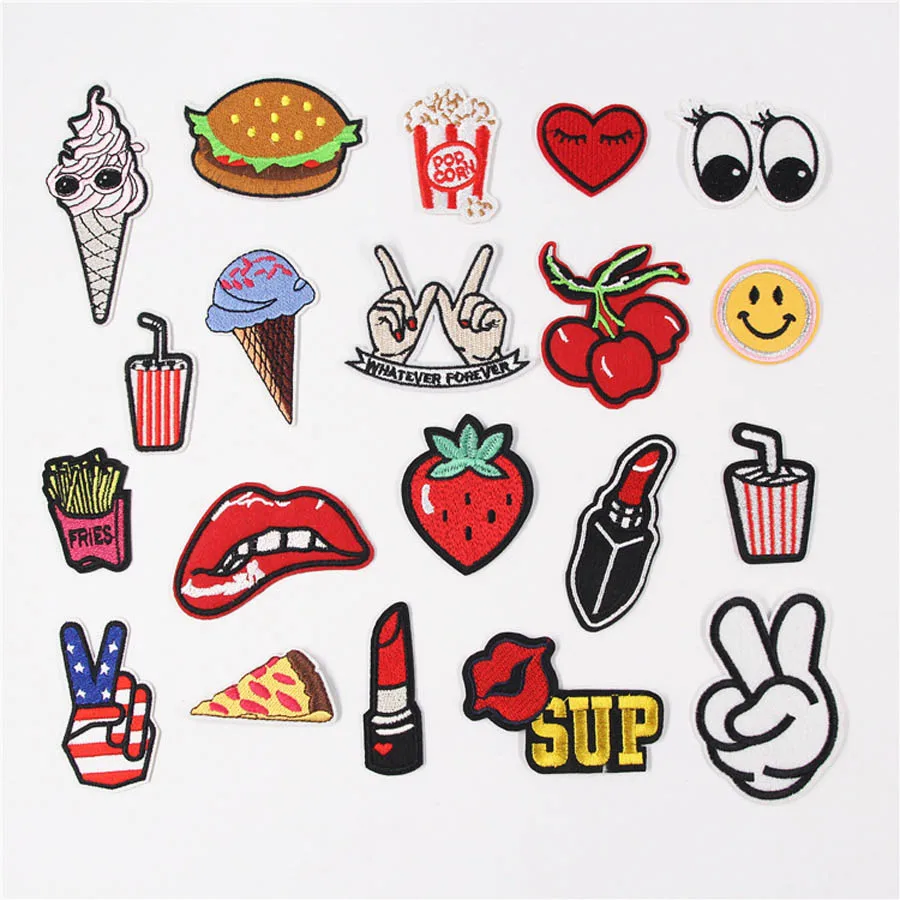 Fabric Embroidered Food Fruits Patch Cap Clothes Stickers Bag Sew Iron