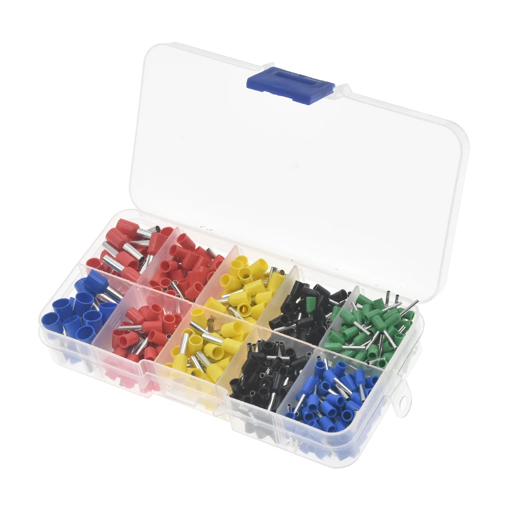 

490pcs Electric Insulated Cord End Terminal Bootlace Cooper Ferrules Kit Set Wire Copper Crimp Connector for 20-10AWG Cable