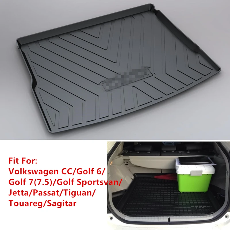 

Custom Fit For Volkswagen Tiguan Touareg Golf CC TPO Car Cargo Rear Trunk Mat Boot Liner Tray Cargo Liner All Weather Waterproof