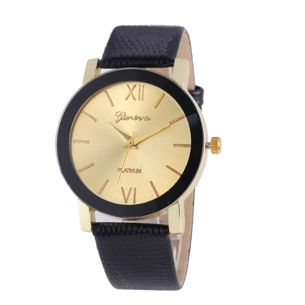 

Fashion Leather Ladies Watch 1PCS Simple Convex Roman Numeric Letters Convex Stainless Steel Dial Casual Quartz Women's Watch A6