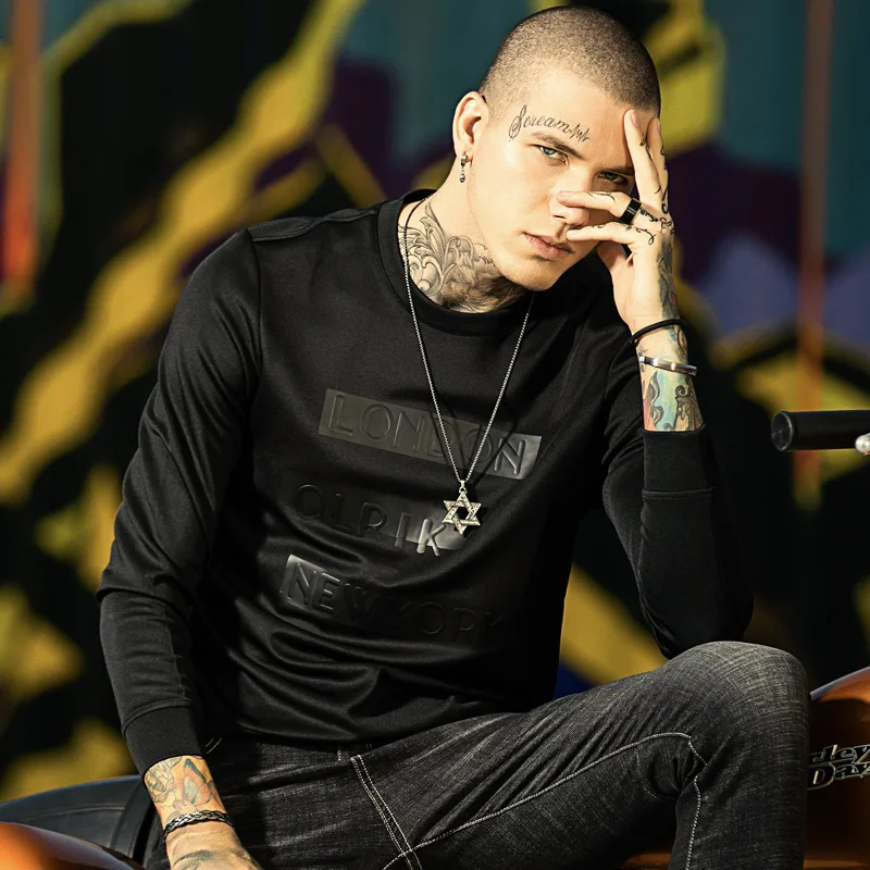 

2019 Fashion spring and autumn winter men's plus velvet press air layer hair liner street trend brand men's clothing