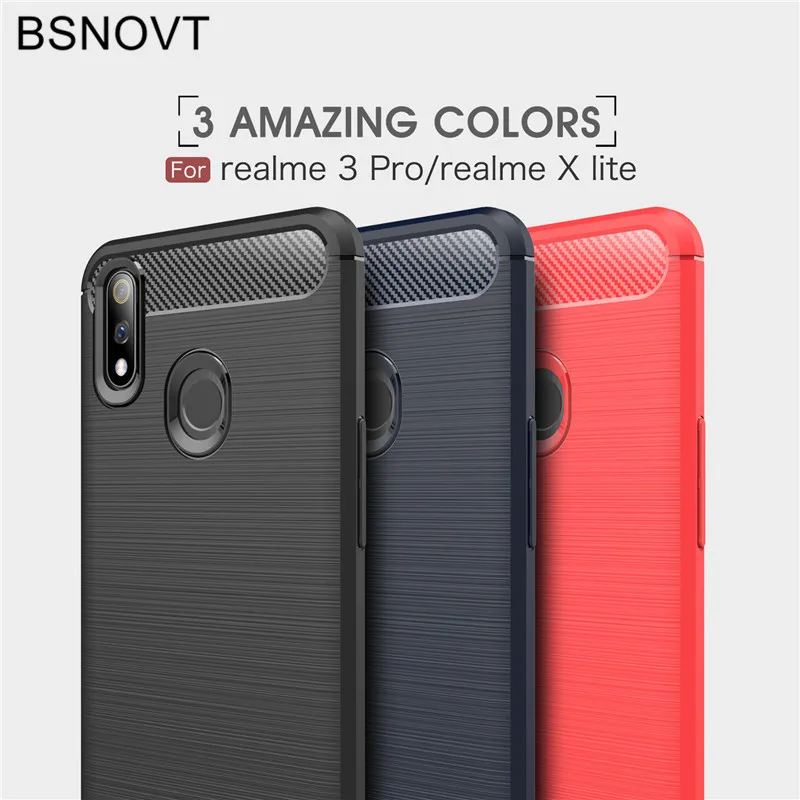 BSNOVT Case OPPO Realme 3 Pro Cover Shockproof Silicone Brushed Bumper For Funda X Lite 6.3&quot |