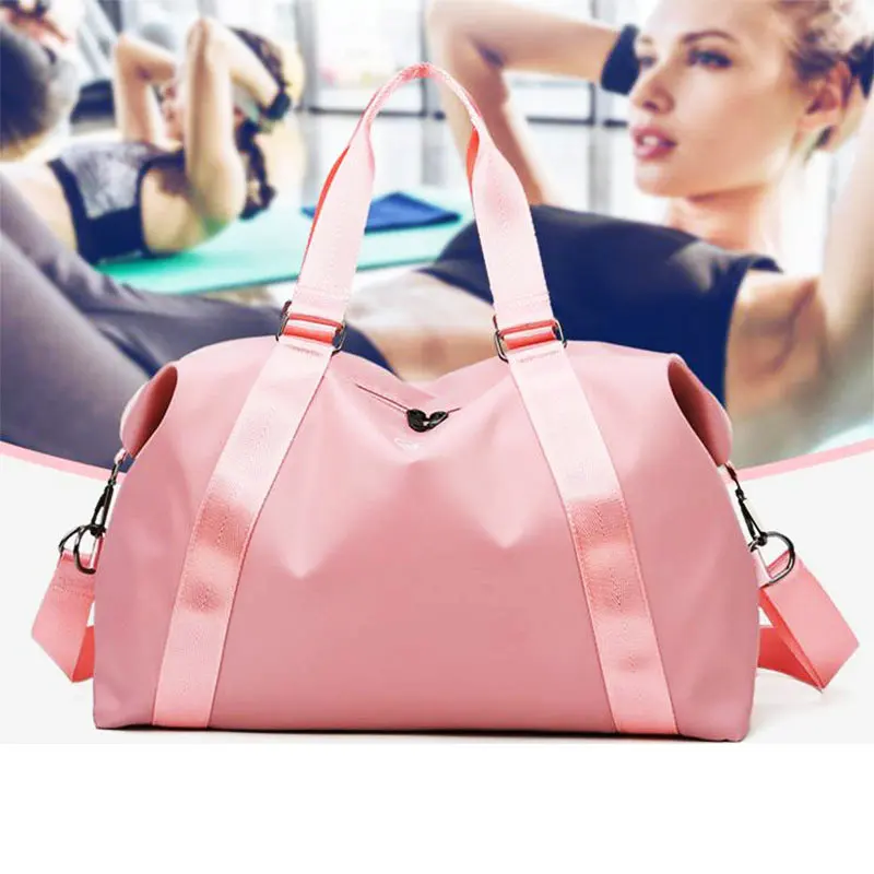 Спортивная сумка для женщин, розовая Мужская нейлоновая сумка для спортзала, водонепроницаемая сумка для путешествий, сумка на плечо, сумка для фитнеса, сумка для спортзала