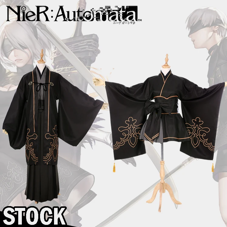 

[STOCK]Game NieR Automata figure 2B 9S Fanart Kimono Suit Uniform Halloween Cosplay costume for women men Adult New 2017