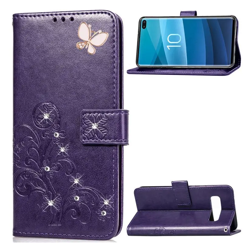 Чехол Кошелек для телефона Samsung Galaxy S10 плюс S10E S8 S9 M10 M20 A10 A30 A40 A50 A6s J6 J4 A9 2018 Bling