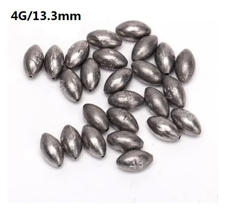 

100pcs Olive shape 4g/13.3mm fishing lead weights fishing accessories sinker